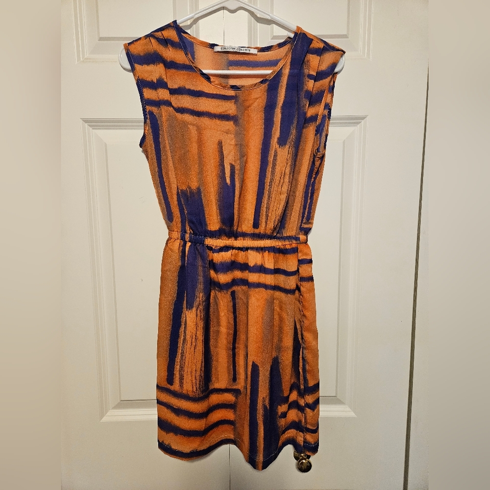 Collective Concepts Vibrant Orange and Blue Dress